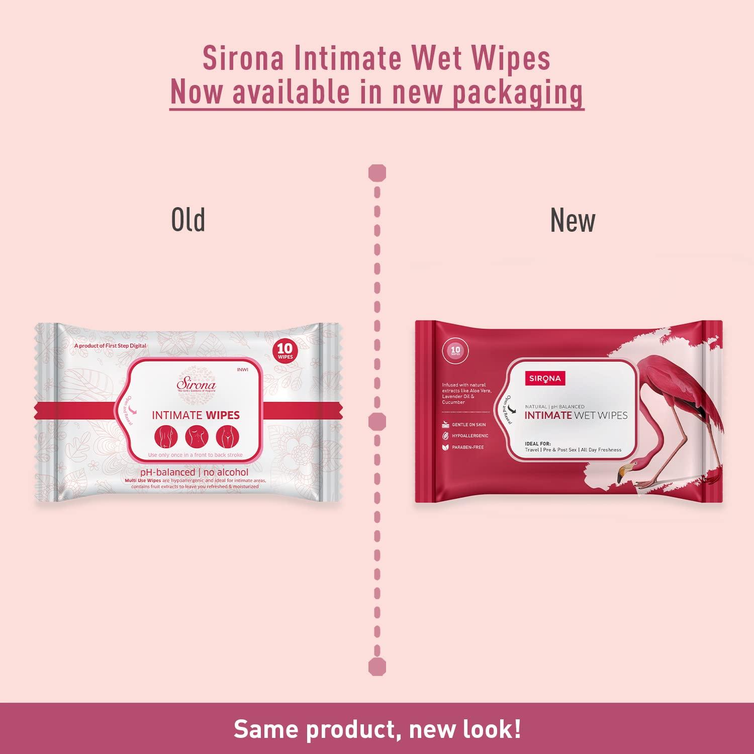 Sirona Sirona Intimate Wet Wipes - 10 Wipes, Pack Of 5