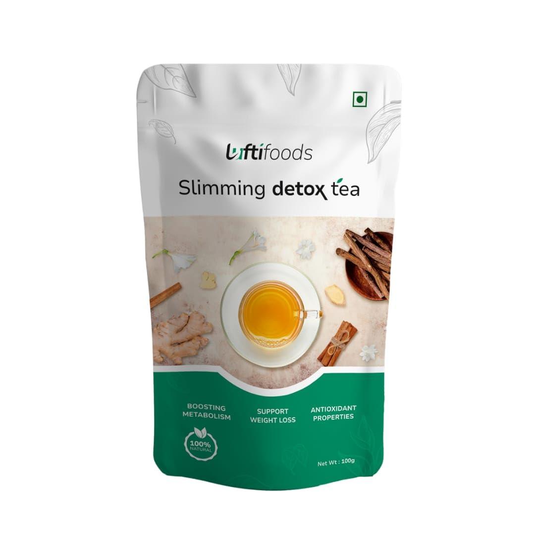 Luftifoods Luftifoods Slimming Tea : Natural Wieght Loss and Detox/Energy Booster/Green Tea Herbal Blend/Premium Leaf Tea/Antioxidant-Rich Slim Tea - Boosts Metabolism, Energy/GMO-Free/ 100g Loose Leaf Tea
