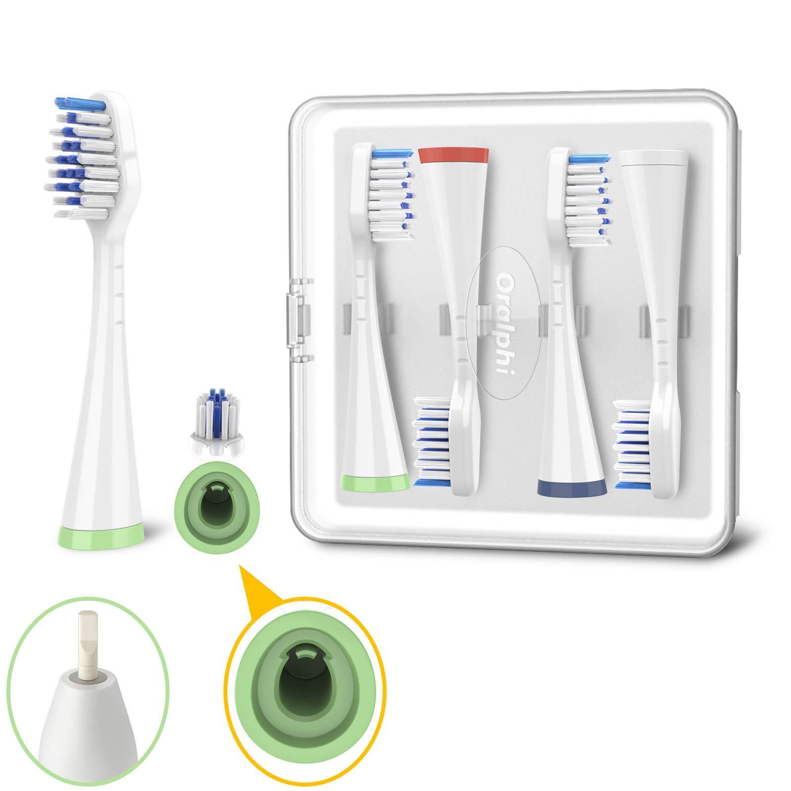 Oralphi Oralphi Replacement Toothbrush Heads for Waterpik Complete Care 5.0 & 9.0, 4 Pack Brush Heads with Storage Case