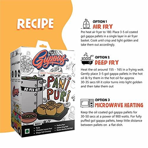 Guppas Guppas Pani Puri with 4 Pani Masala and Imli Chutney | Ready in 5mins 50 pcs | Easy to Make Pani Puri at Home | hygienic Street Style Indian paani Puri | Kids Love pani Puri , 285gms (Pack of 2)