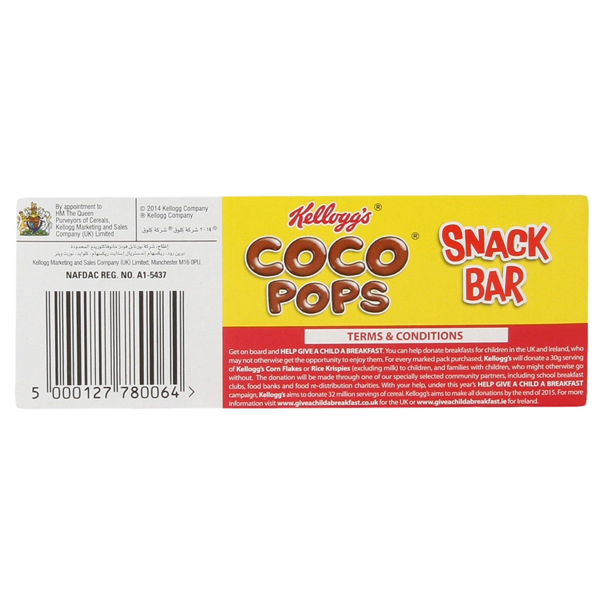Kellogg's Kellogg\'s Coco Pops Snack Bar, 4.23 oz / 120 g