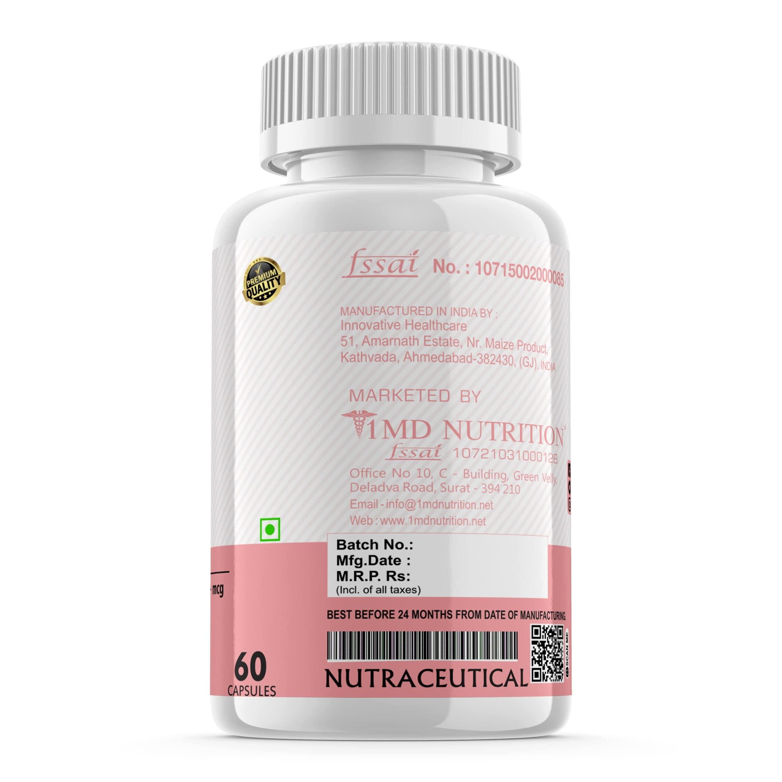 1md nutrition 1 MD NUTRITION | Biotin for hair growth 10000mcg+ with Amla for Men & Women, Biotin supplement to support Hairfall Control & Healthier Skin, Certified Clean & Vegan, powder