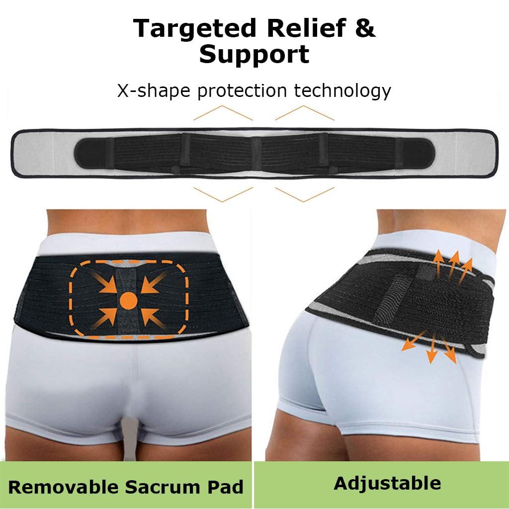 Hannea HANNEA Sciatica Pain Relief Belt for Women and Men, Hip Belt for Back Pain - Support and Alleviate Si Joint, Pelvic Support Strap, Breathable Waist Lumbar Lower Back Brace for Sciatica
