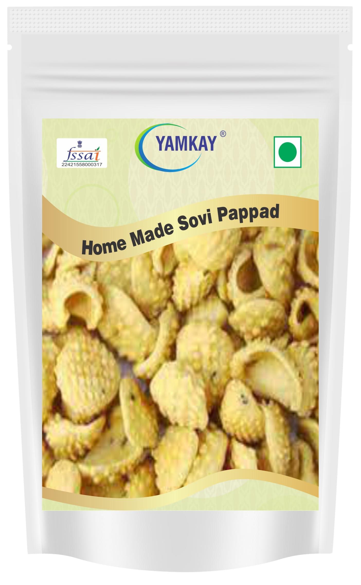 YAMKAY Yamkay Homemade Sovi Papad Sovi Appalam South Indian Sovi Papad | Madurai Sovi Urid Happala Traditional Homemade Papad Appalam250 gm