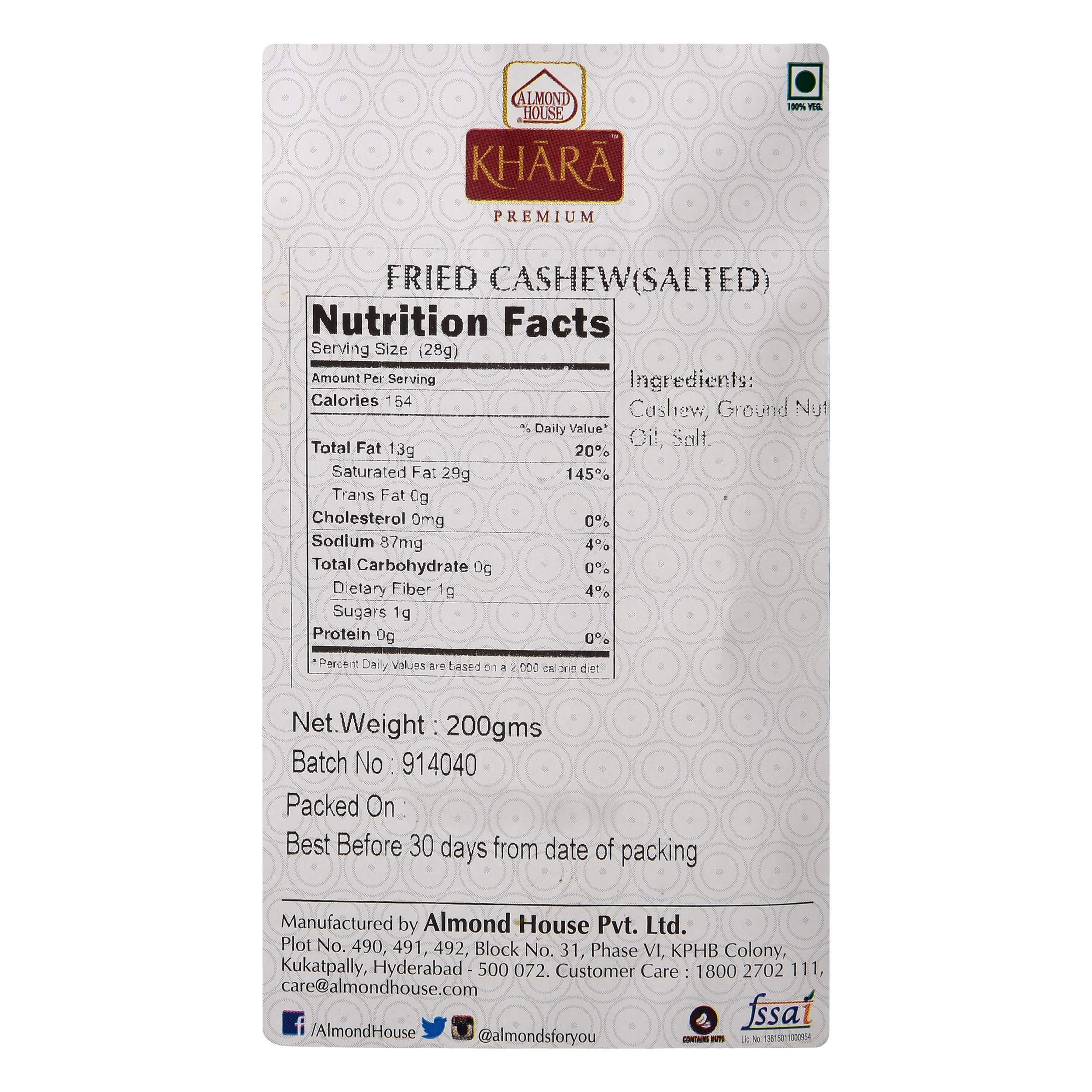 Almond House Almond House Khara Premium Fried Cashew Nuts - 200 GMS