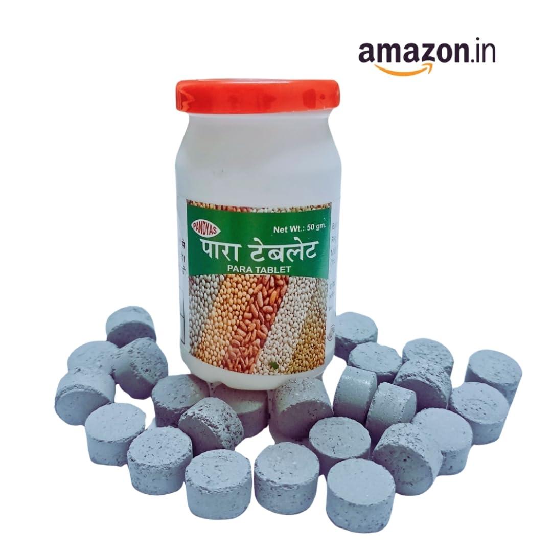 SURYAUDAY Para Tablet | Preserve Your Rice, Grains, Pulses, Rava, Besan, Maida Naturally with Para (Para/Mercury) Tablets (50 Gram Each) - Pack of 3 Bottle