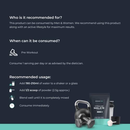 Nutrabay Nutrabay Pure 100% Citrulline Malate Powder - Boosts Nitric Oxide, Pre Workout supplement for Men & Women - 250g Unflavoured