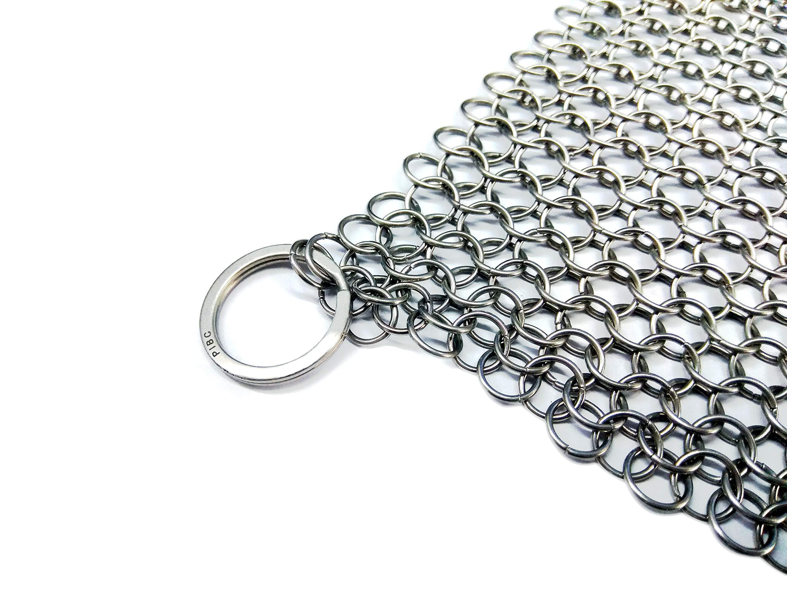 UNEEDME 8\"x6\" 316L Stainless Steel Cast Iron Cleaner for Cleaning Cast Iron Pan Pre-Seasoned Pan Dutch Ovens Waffle Iron Pans Grill Skillet