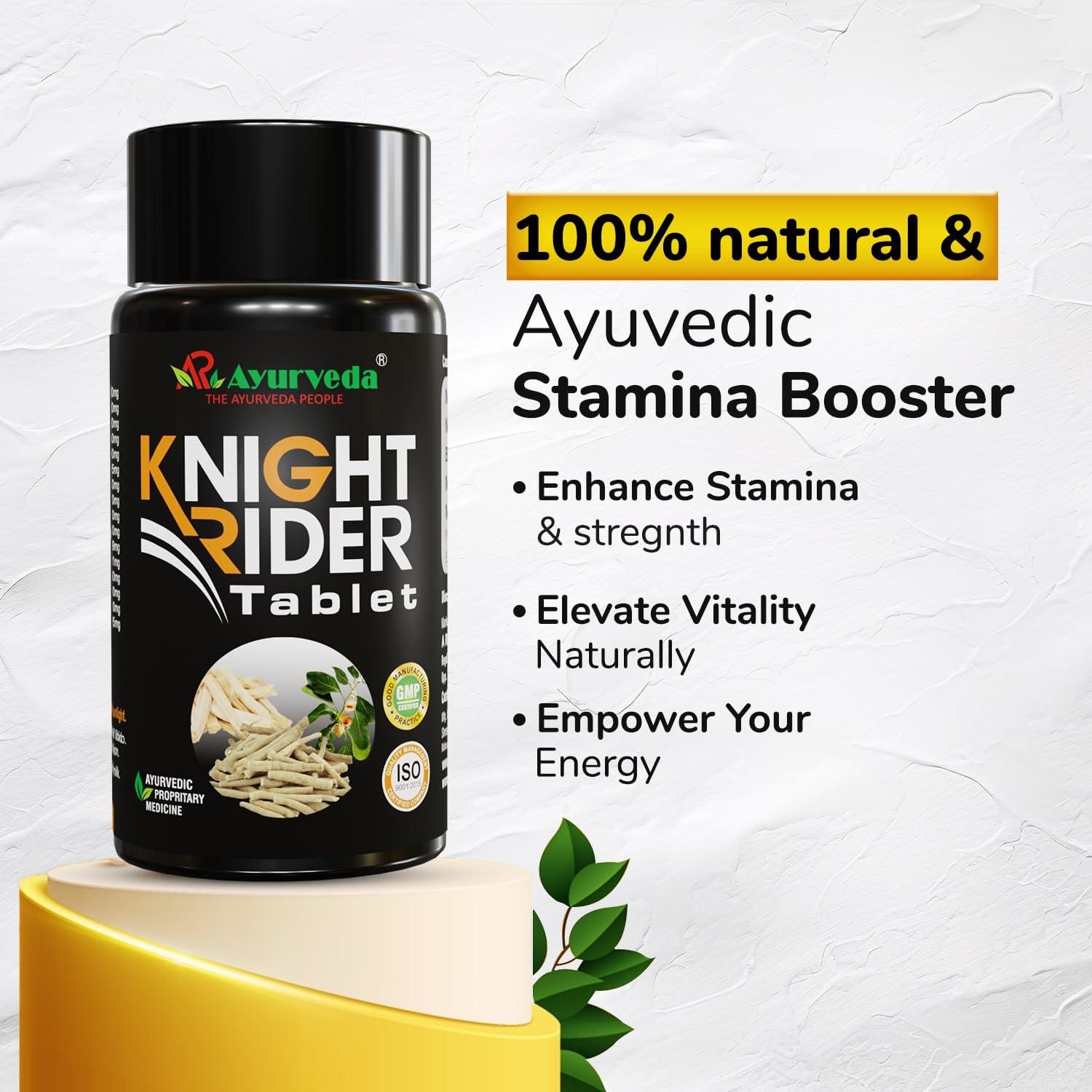 A R Ayurveda A R Ayurveda Pack of 1 Knight Rider Tablets for Men| Ayurvedic Medicine - For Stamina, Energy, Endurance, Immunity & Overall Wellbeing
