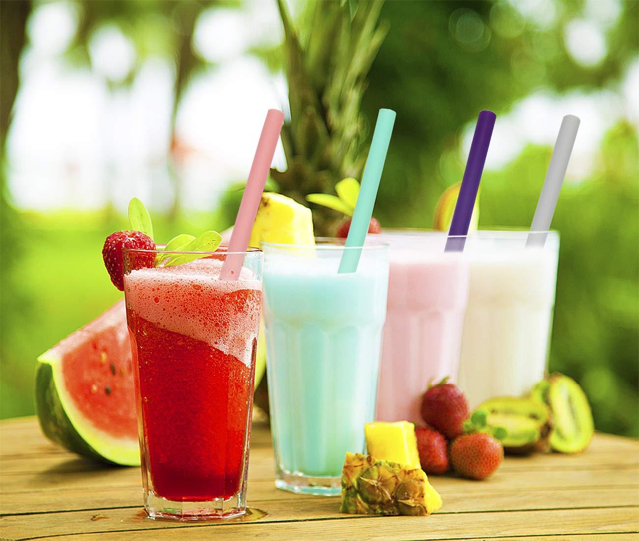 Senneny Senneny Set of 12 Silicone Drinking Straws for 30oz and 20oz Tumblers Yeti/Rtic- Reusable Silicone Straws BPA Free Extra Long with Cleaning Brushes- 12 Straight (8mm diameter) : 8mm diameter