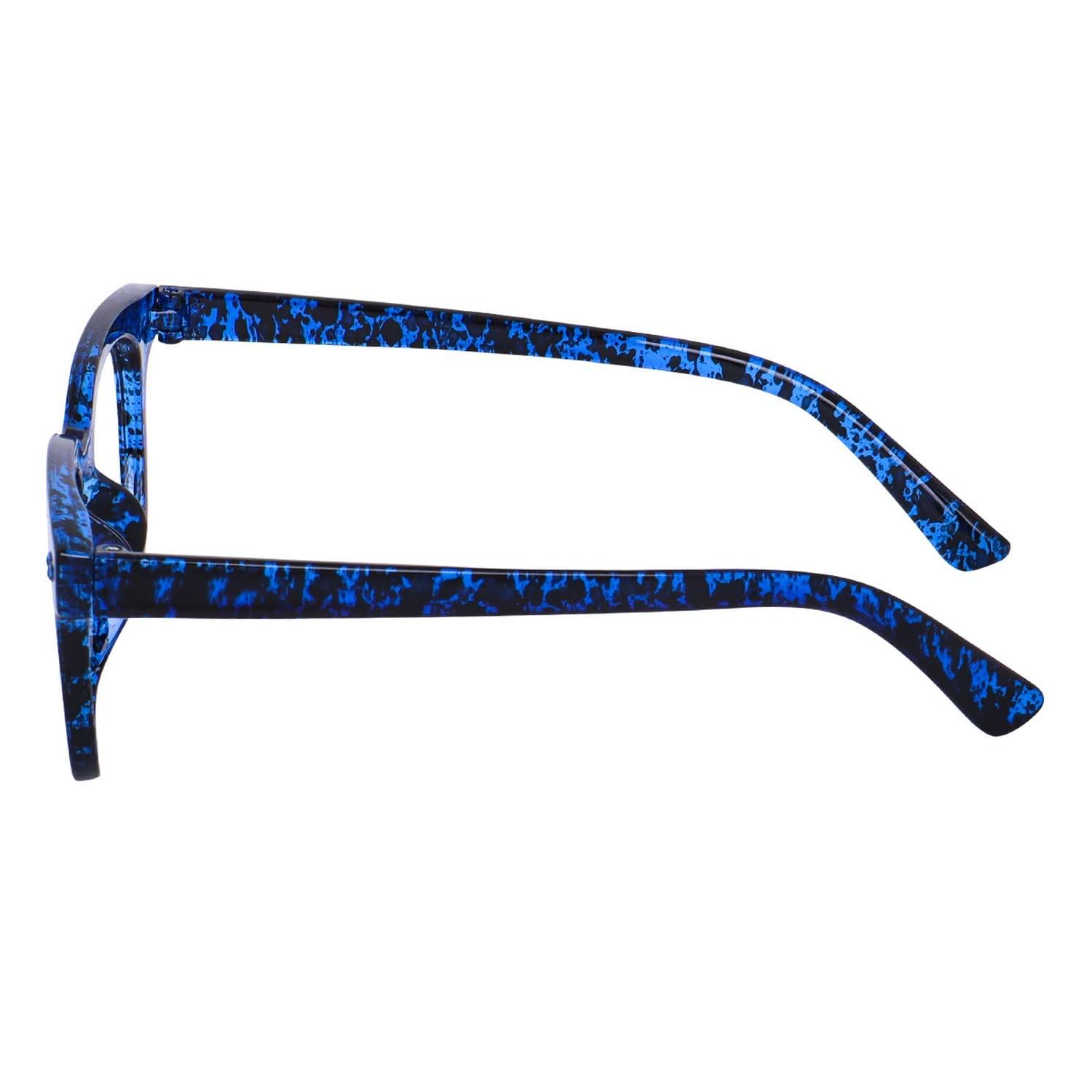 Dervin Dervin Blue Light Blocking Computer Glasses Gaming Filter Transparent Square Eyeglasses for Eye Protection Men and Women, Tablet/Laptop/Mobile/TV, Anti-blue & Anti eyestrain (Blue-Print)