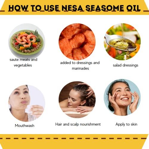 NESA Nesa Sesame Oil Cold Pressed/ Gingelly Oil - Wood Pressed - Sesame Oil for Cooking 1l