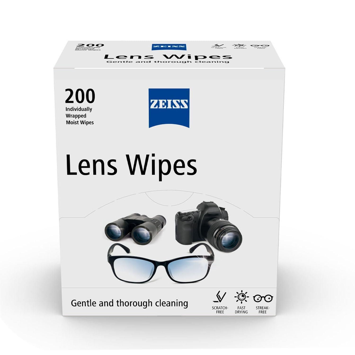 Zeiss ZEISS Lens Wipes 200 Count- Pack of 1| Lens Cleaner - Perfect for Spectacles, Eyeglasses, Sunglasses, Camera Lenses, Binoculars and all other lenses