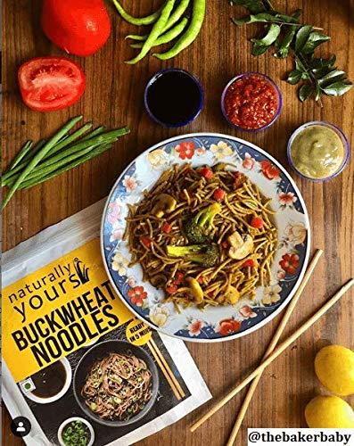 naturally yours Naturally Yours Healthy Buckwheat Soba Noodles, Made with 30% Buckwheat Flour & 70% Whole Wheat, Taste Maker Included, No Maida, Not Fried, 100% Natural, No Artificial Preservatives or MSG, 180g Each, Net Weight 360g (Pack of 2)