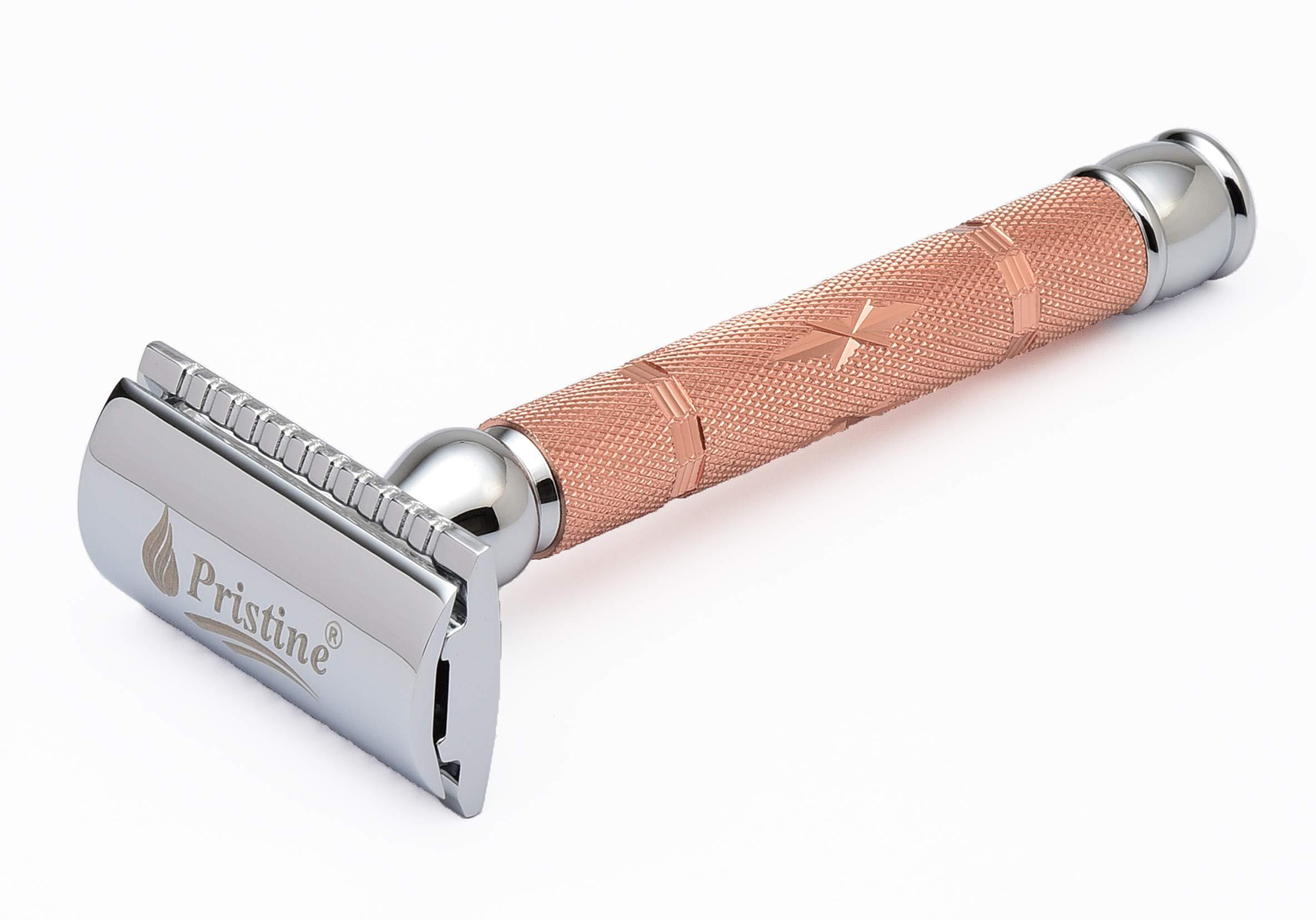 Pristine Pristine Shaving Double Edge Safety Razor PS - 515 CROME-COPPER PLATING (Close Comb)