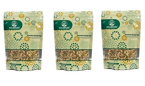 GRABPURE GRABPURE Roasted Seed Mix Dry Fruits Sunflower Seeds, Watermelon Seeds, Pumpkin Seeds, Flax Seeds, Chia Seeds, Sesame Seeds | 200g Each (Pack of 3)