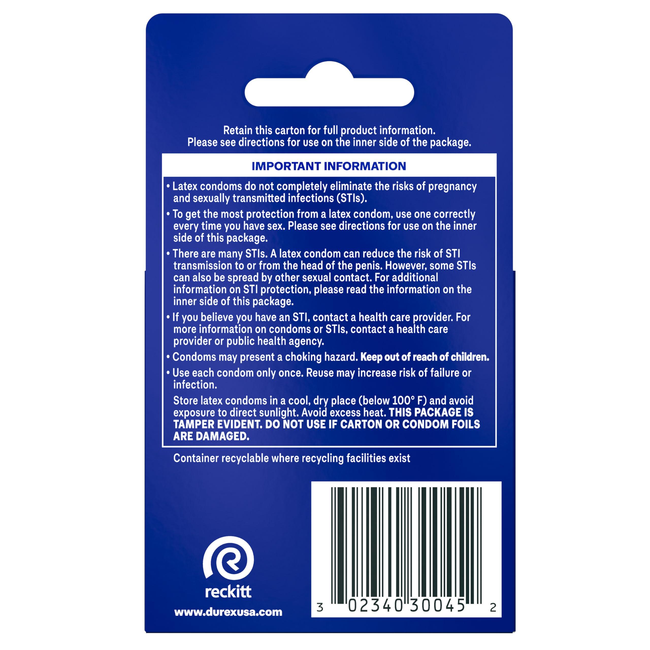 Durex Durex XXL Lubricated Extra Large Premium Condoms, 3 Count