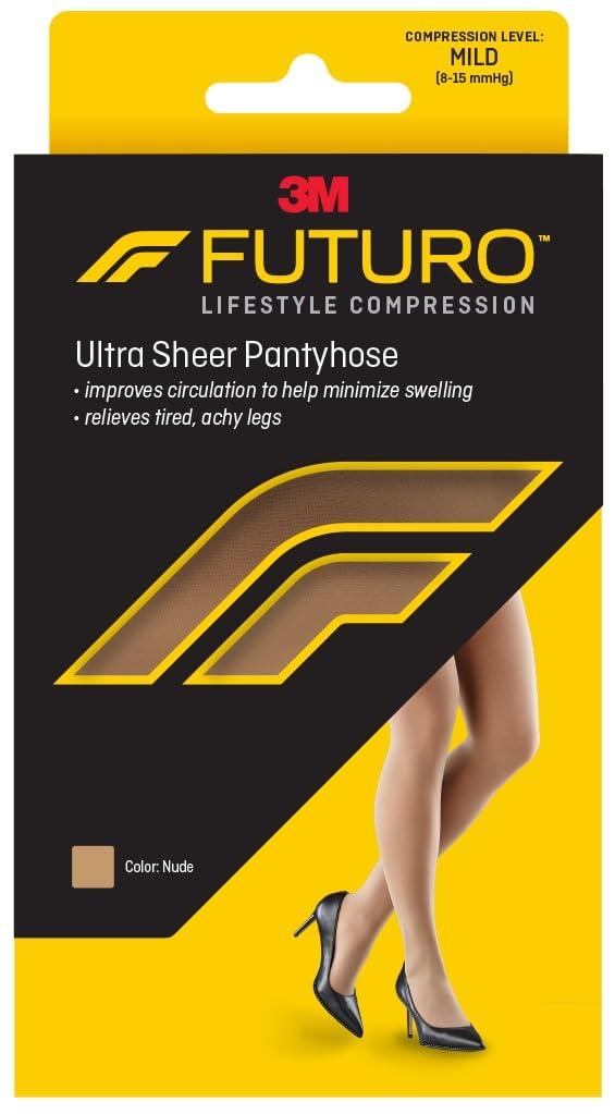 Futuro Futuro Ultra Sheer Pantyhose for Women, Nude, Mild (8-15 mm/Hg)