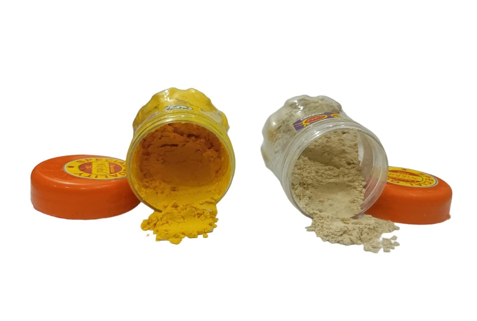 uyu Asta Gandham Tika | Chandan Tilak | Puja, Hwan, Tilak (20+20 grm, Yellow & White)