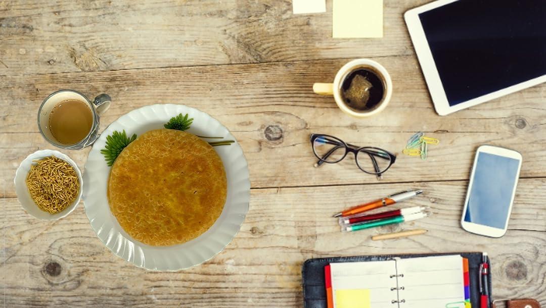 la home aura Stuffed_Khakhra_Besan_Jeera Pudina Slim Bites Traditional Khakhra Indian V.I.P (Box of 12pc), 480 Grams besan stuffed Khakhra, Healthy & Crispy, 100% Natural Ingredients