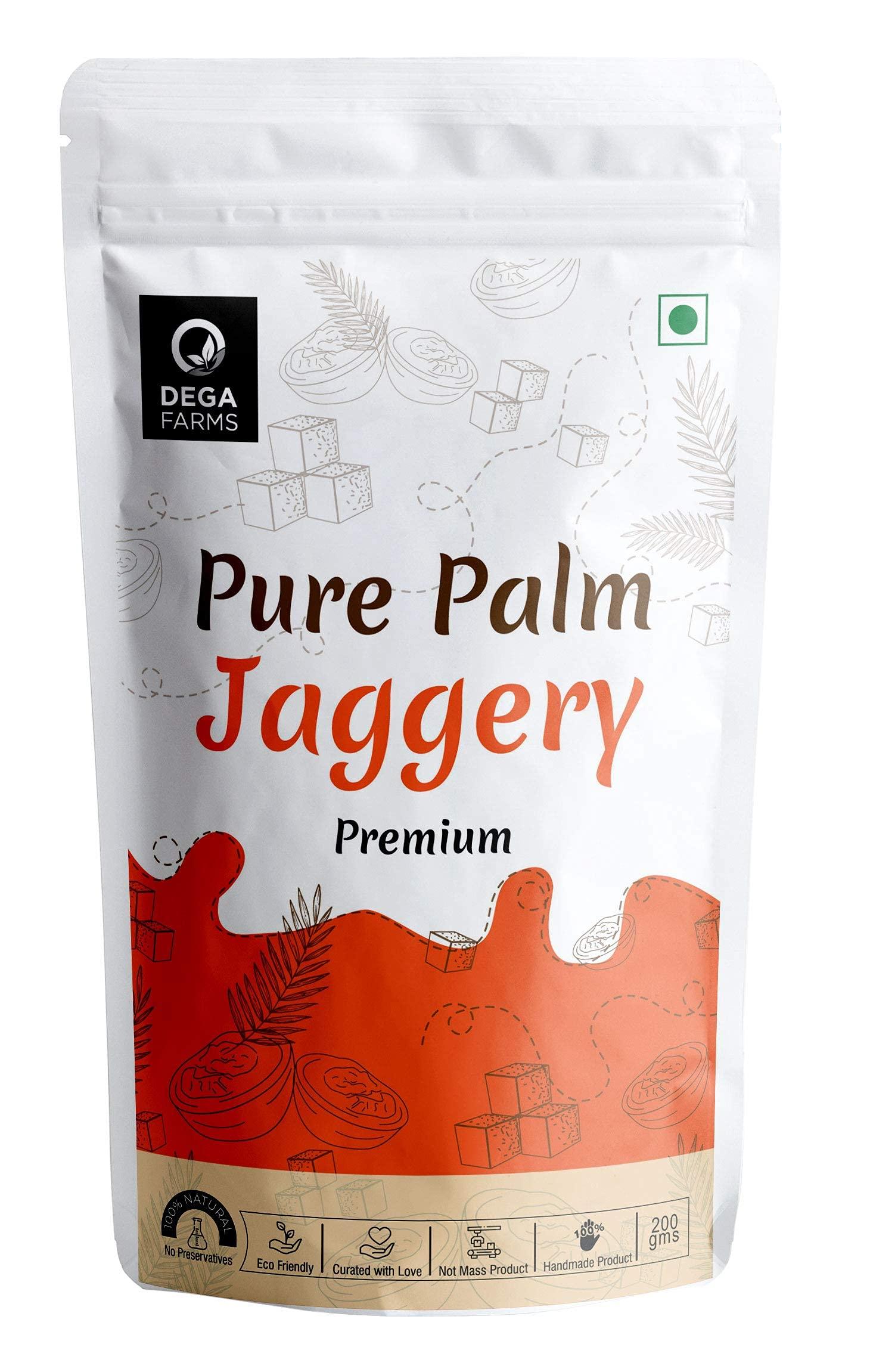Dega Farms DEGA FARMS Premium Pure Palm Jaggery - 200GM Each ( Pack of 2 )| Made with 100% Pure, Organic & Natural Ingredients - Sedex Certified