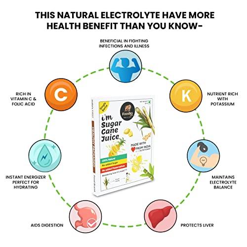 Foodio.fit Foodio.fit Sugarcane Juice Premix Powder Sachets - 3 Packs | Dried Sugarcane Juice Pouch| Ganne ka Juice - 90G