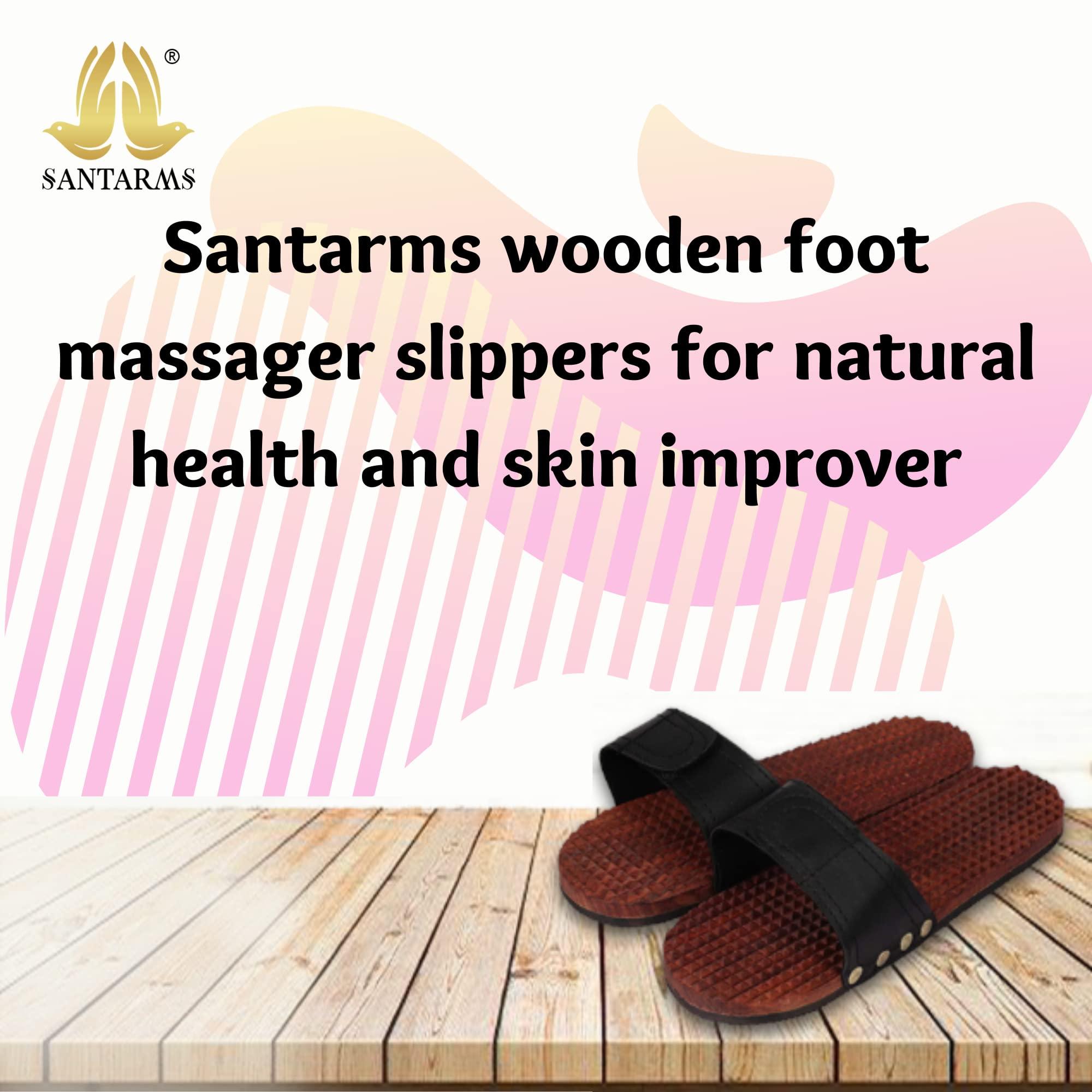 santarms Santarms Acupressure Slippers for Men Women Foot Massager Wooden Acupuncture Gift mom dad Gifts Home accupressure Tools Bathroom Slippers | Footwear or Foot Wear