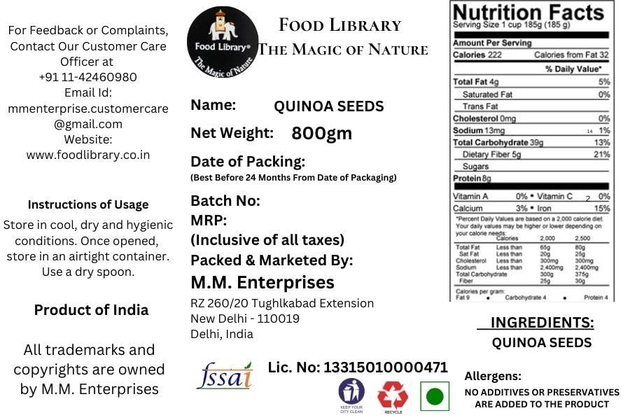 FOOD LIBRARY THE MAGIC OF NATURE FOOD LIBRARY THE MAGIC OF NATURE Gluten-Free White Quinoa Grain (800g)