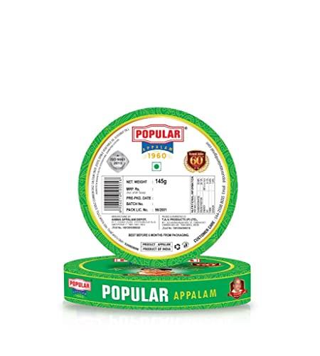 POPULAR APPALAM Popular Appalam Extra Special - 145G (4 * 145G) Pack of 4-580G