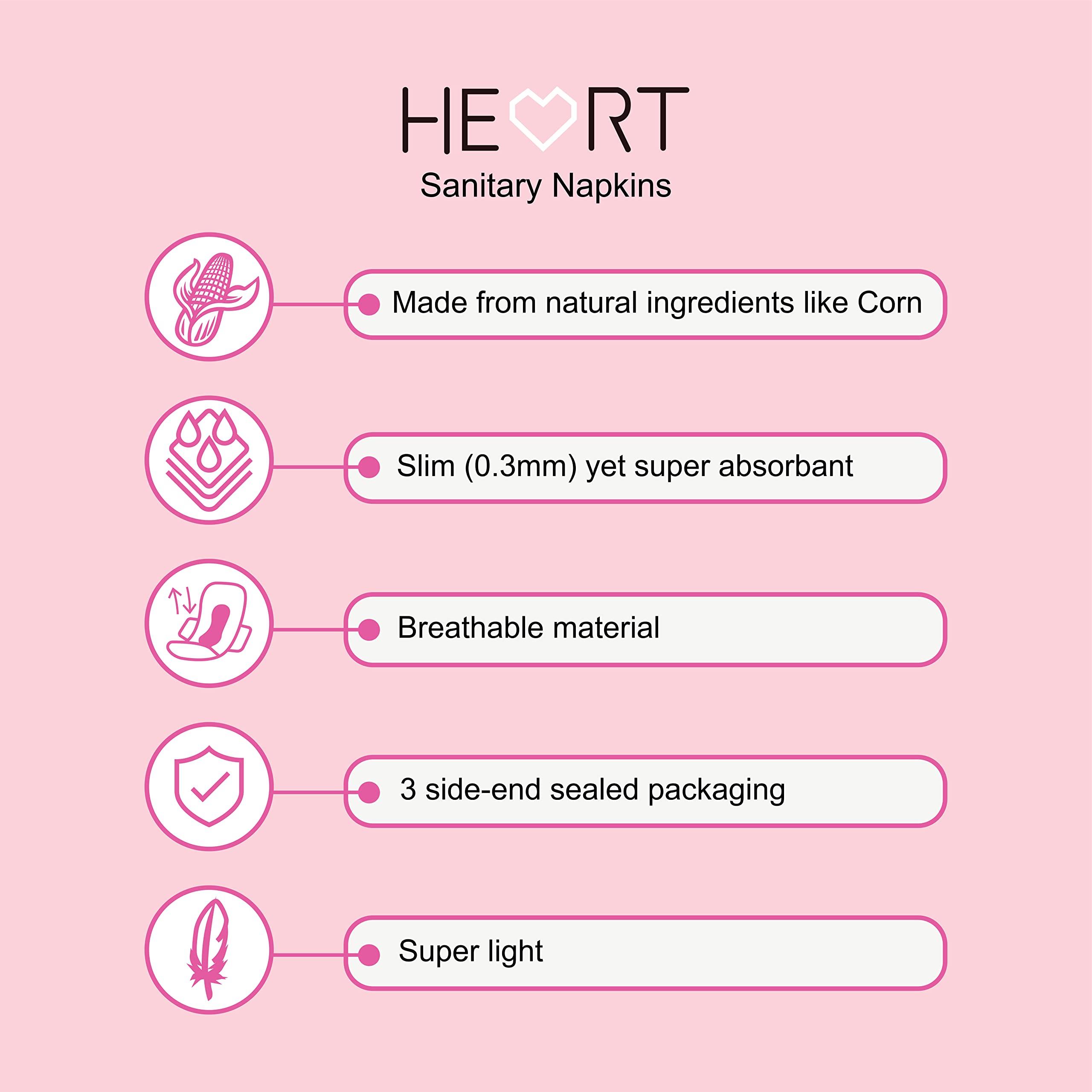 JilGyungYi JilGyungYi [JGY] South Korean Heart Sanitary pad Over-Night 7pcs. Cornstarch Sheet, Reduces Skin irritatiion, Complete Three Sided Sealing, an airy pad, Contains no Harmful Formula (Heart Sanitary Pad -Size XL) Made in South Korea