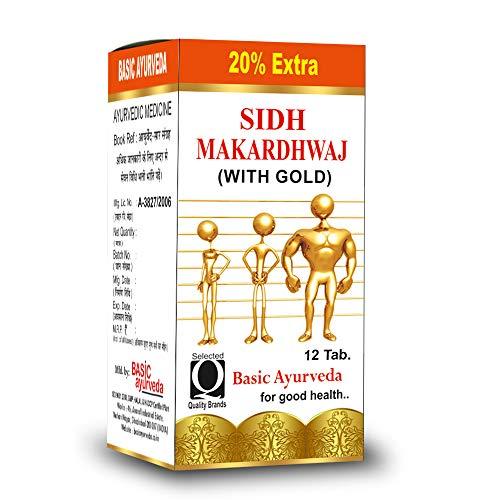 BASIC AYURVEDA BASIC AYURVEDA Sidh Makardhwaj Ras With Gold & Pearl 12 Tablets | Ayurvedic Supplements For General Weakness