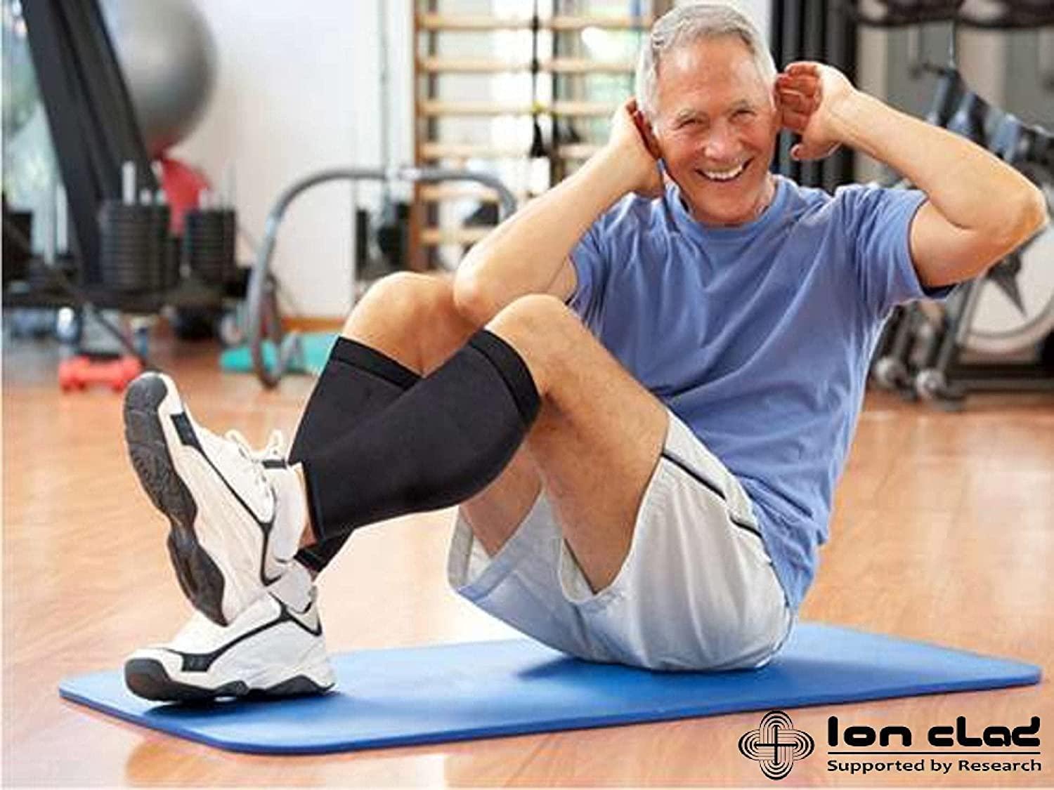 Ion Clad Ion Clad Copper Compression Calf Sleeve- Shin Support Socks for Relief from Leg Cramps, Shin Splints, Varicose Veins Injury Pain Guard - Recovery for Men & Women-Sports, Gym & Running (M)