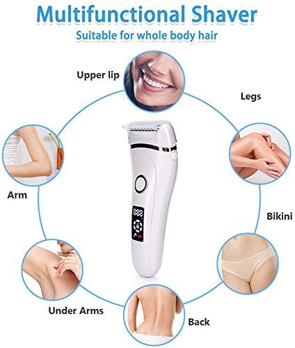 TOUARETAILS TOUARETAILS 3 in 1 Electric Body Razor For Women -Women Shaver Bikini Trimmer Body Hair Removal Epilator for Legs and Underarms Rechargeable Wet and Dry Painless Cordless with LED Light- White