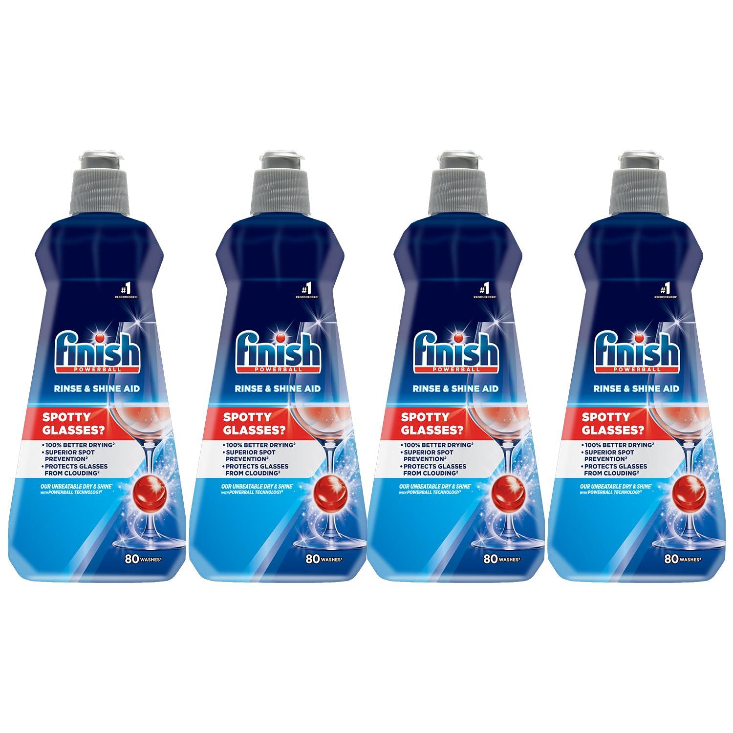Finish Finish Dishwasher Rinse Aid, Shine & Dry - 400 ml (Pack of 4) | World\'s #1 Recommended Dishwashing Brand