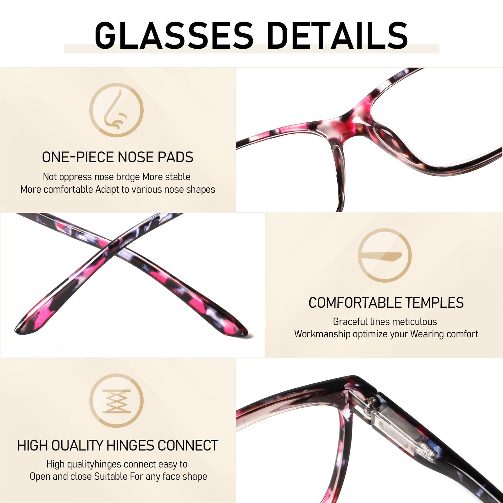 SIGVAN SIGVAN Ladies Reading Glasses Blue Light Blocking Spring Hinge Fashion Pattern Print Eyeglasses for Women (multicolour, 1.25)