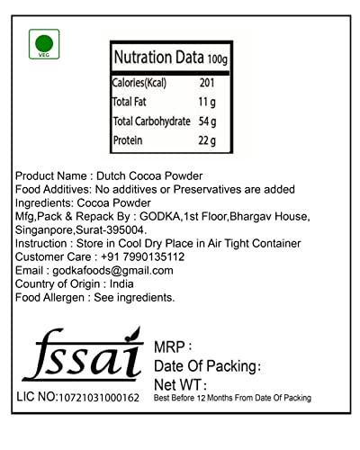 GODKA Godka™ Dutch Cocoa Powder/Dark Coco Powder,500g