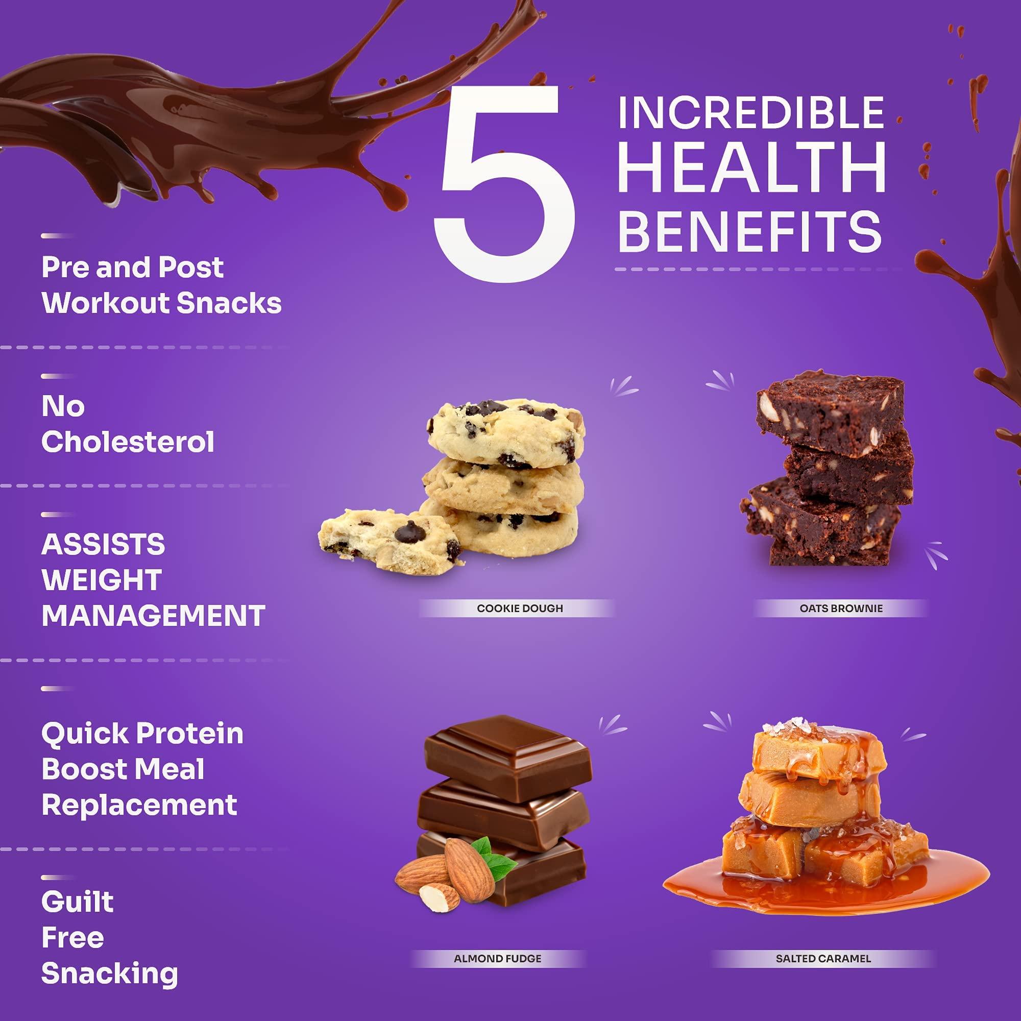 U bar U bar 20 Grams Protein Bar Assorted Flavor |Gluten Free Nutrition Bars, Breakfast Protein Bar for Healthy Diet Healthy Snacks with Whey Protein Guilt Free Snacking-4Pcs