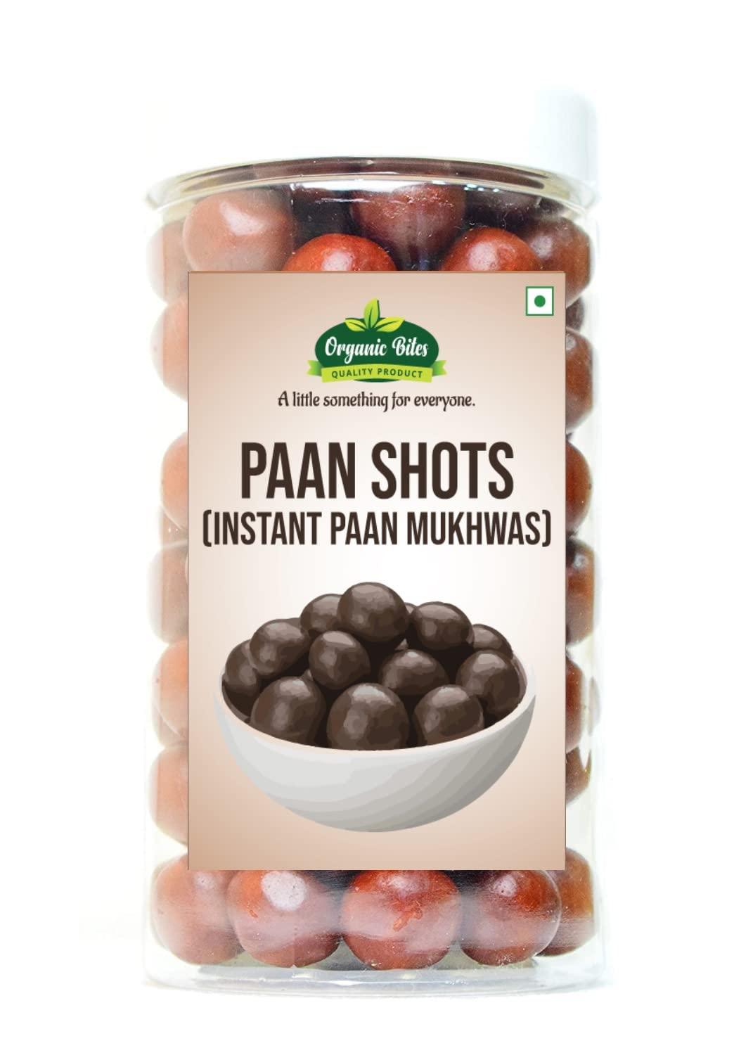 Organic Bites Organic Bites Pan Shots (Instant Paan, Mouth Freshener, Mukhwas) Pan Flavor Candy I Pan Laddu - 200 gm Jar Pack