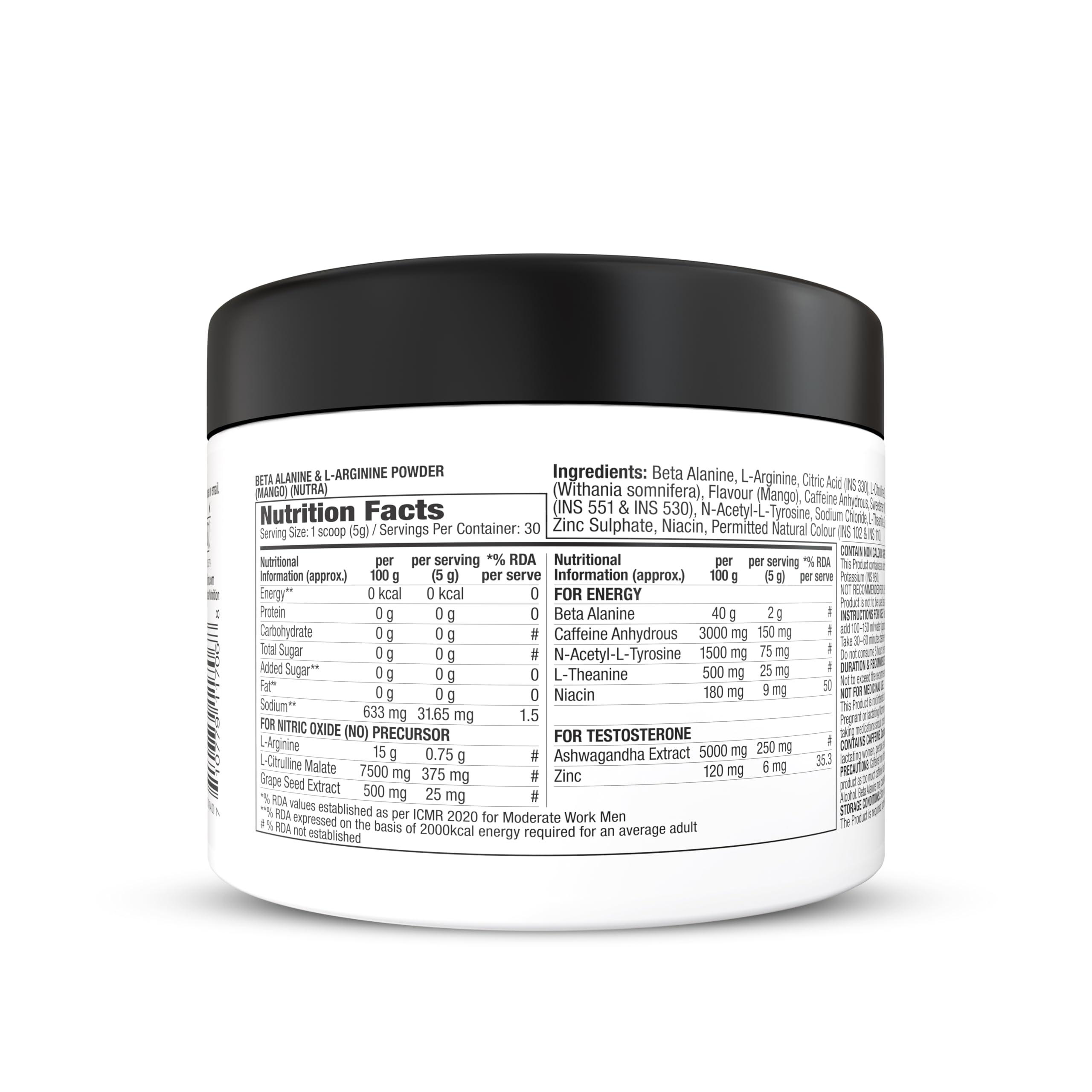 Labrada Labrada Super Charge Pre-Workout Concentrate Powder 150G, Mango (30 Servings | 0.75G L-Arginine |375Mg L-Citrulline Malate |2G Beta Alanine | 150Mg Caffeine Anhydrous | 250Mg Ashwagand