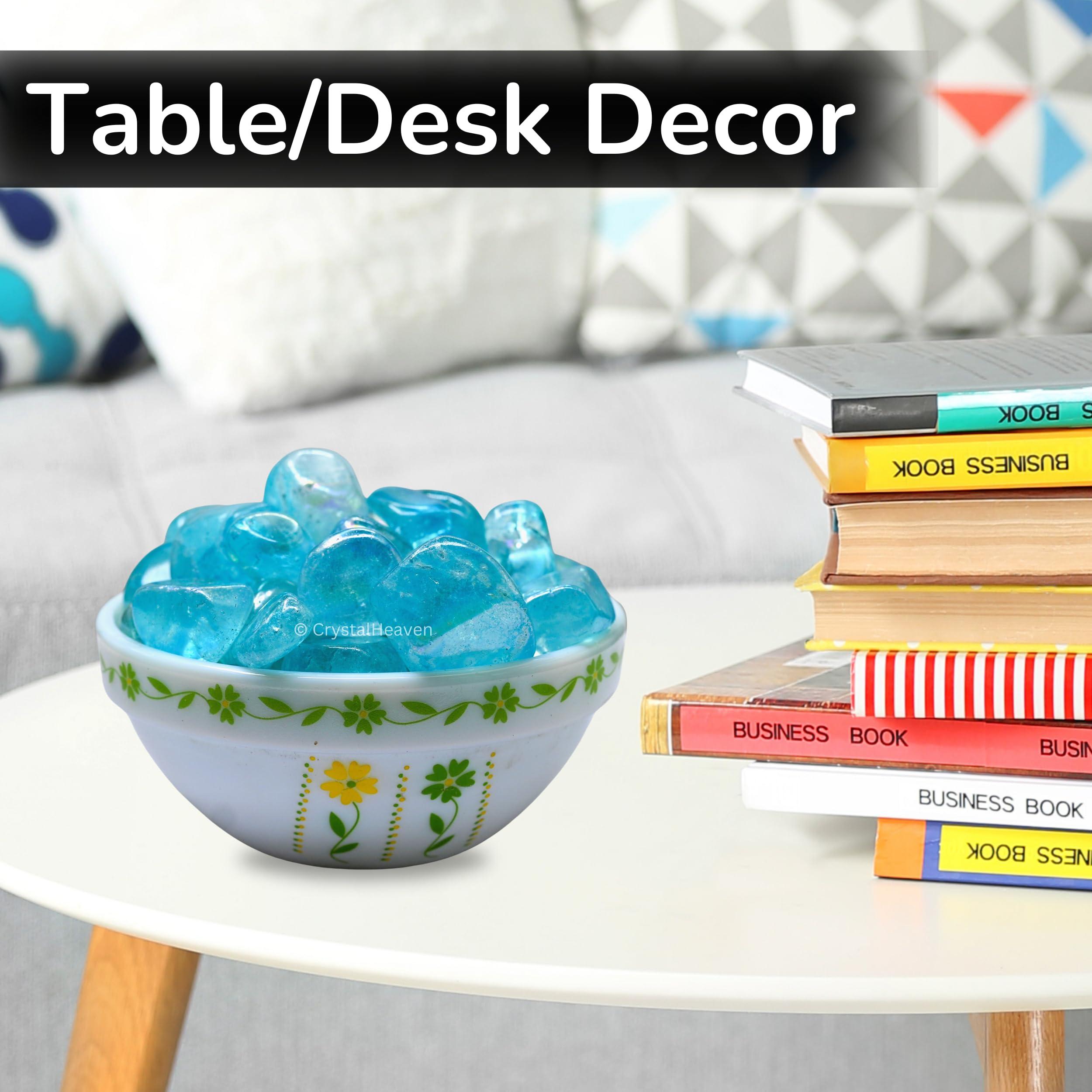 Crystal Heaven Crystal Heaven Certified Aqua Aura Quartz Healing Tumbled Stone,Natural Polished Crystals For Diy Crafts,Manifestation,Meditation,Pooja Feng Shui And Reiki Healing(30 Grams)