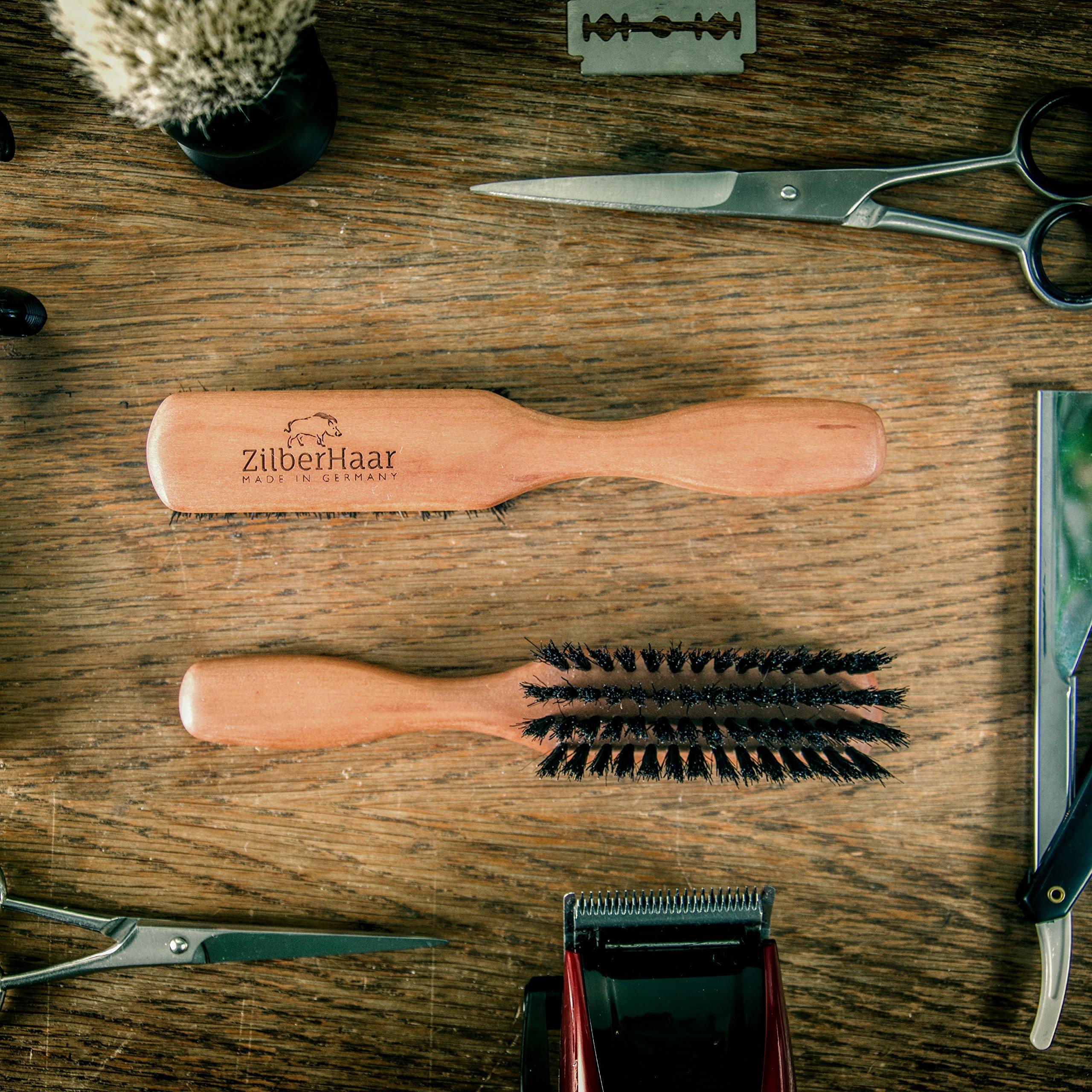 ZilberHaar ZilberHaar Beard Brush (Soft Bristles) | 100% Boar Bristle & German Pearwood | Works With All Beard Balms & Oils | Made in Germany