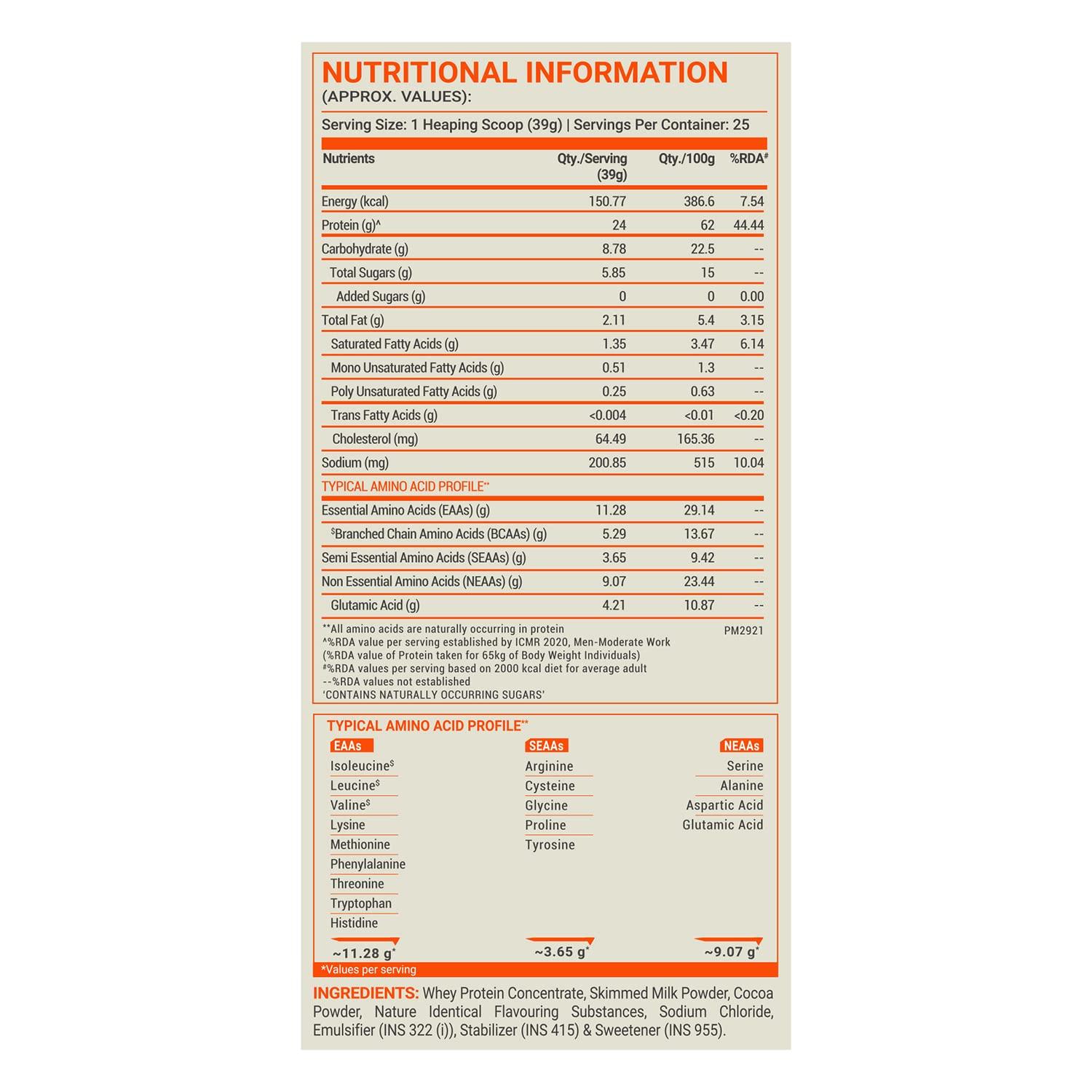 MuscleBlaze FUELONE Whey Protein (Chocolate, 1kg / 2.2lbs) with Shaker, 650ml | Combo Pack | 24g Protein | 5.29g BCAA, 4.2g Glutamic Acid