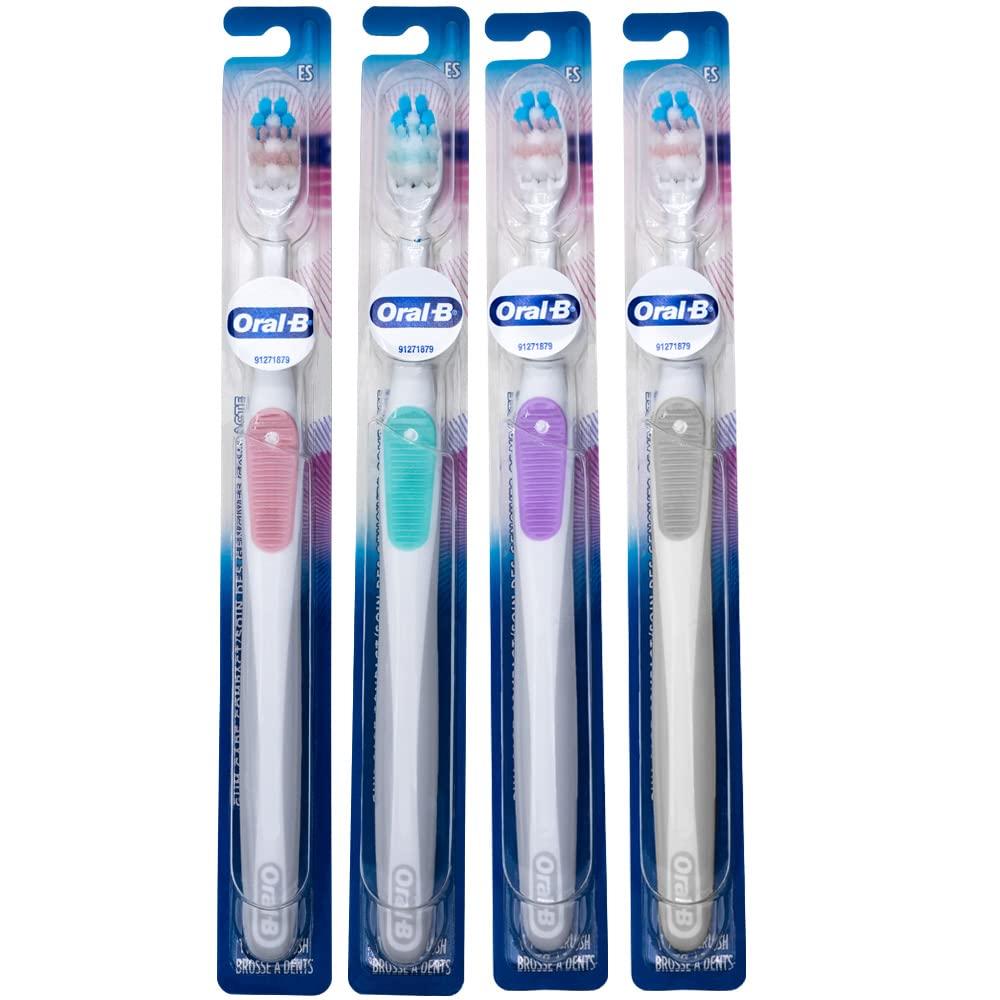 Oral-B Oral-B Adult Gum Care Extra Soft Manual Toothbrush For Sensitive Teeth And Gums, Compact Small Head,(Colors Vary)-Pack Of 4,Multicolour