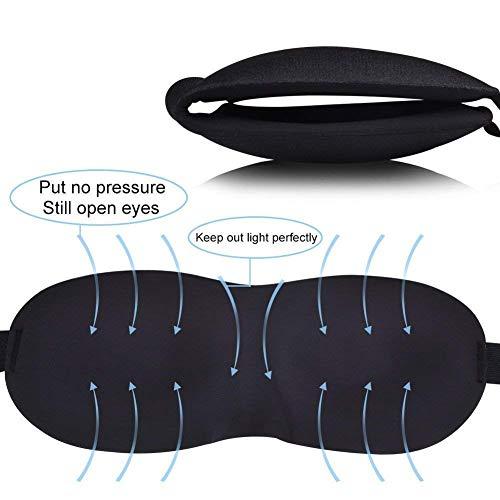 JENICO WORLD JENICO WORLD Blind Sleeping Eye Mask Slip Night Sleep Eye black 3D Cotton Cover Super Soft & Smooth Travel Masks for Men Women Girls Boys Kids (2)