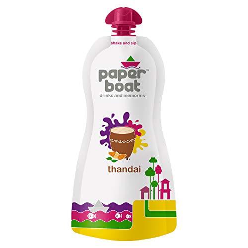 Paper Boat Paper Boat Pudina Buttermilk, Vitamin D, Vitamin B12, No Added Sugar (Pack of 6, 250ml Each) + Thandai, Milk Beverage, No Added and Colours (Pack of 6, 180ml each) No Preservatives