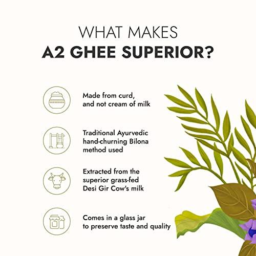 Kapiva Kapiva A2 Desi Cow Ghee 500ml | Bilona Method, Curd-Churned | Pure, Natural, Healthy | Grass-fed Cultured Ghee - Super Saver Pack of 2