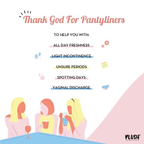 PLUSH Plush 100% Pure U.S. Cotton 30 Sanitary Pads for Women Each with Disposable Pouches | 16L Pads, 14XL Pads & 4 Panty Liners & Daily Ultra Thin Panty Liners for Women,40 Liners-150mm in Length