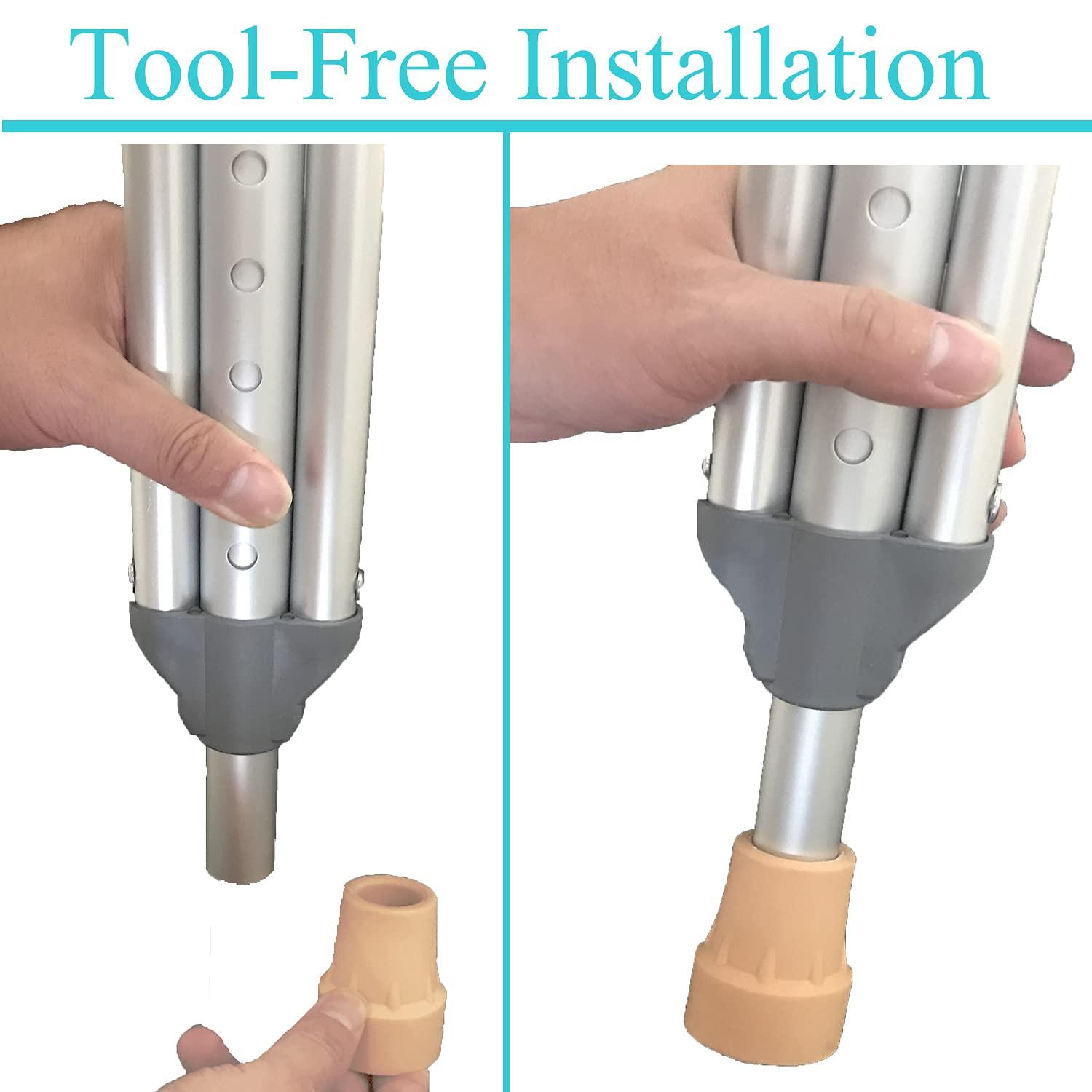 QingTD Medical Crutch Tips, Cane Tips,Yellow, 7/8 Inch (2)