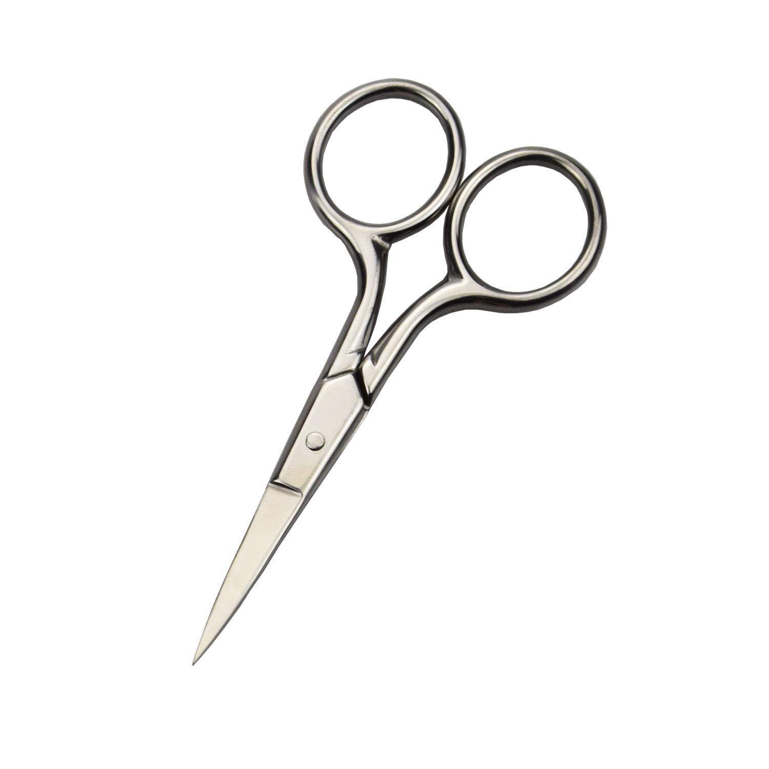 Kira Professional Grooming Scissors for Personal Care Facial Hair Removal and Ear Nose Eyebrow Trimming Stainless Steel Fine Straight Tip Scissors Men