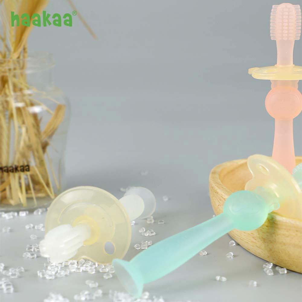 haakaa haakaa 360ø Silicone Baby Toothbrush Teether with Suction Base Infant Toothbrush Training Massage.
